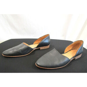 Madewell Marisa d'Orsay Black Leather Flats Slip On Shoes Women Sz 8.5